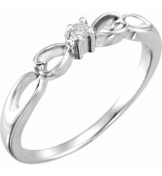 14K White .03 CT Diamond Heart Ring - 60359207595P