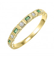 Gems One 10Kt Yellow Gold Diamond (1/10Ctw) & Emerald (1/8 Ctw) Ring - FR1040-1YD