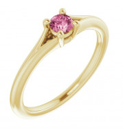 14K Yellow Pink Tourmaline Youth Solitaire Ring - 71984623P