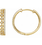 14K Yellow 1/4 CTW Diamond Geometric Hoop Earrings - 653411600P