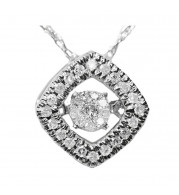 Gems One 14KT White Gold & Diamond Rhythm Of Love Neckwear Pendant   - 1/10 ctw - ROL1130-4WC