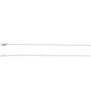14K White 1 mm Adjustable Diamond-Cut Cable Chain 6 1/2-7 1/2 Bracelet - CH1101601P