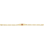 14K Yellow & Red Enamel Medical Identification 7 Bracelet - CH109120498P