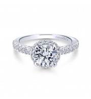 Gabriel & Co. 14k White Gold Entwined Halo Engagement Ring - ER12596R4W44JJ