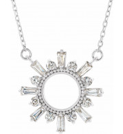14K White 3/8 CTW Diamond Circle 18 Necklace - 86866615P