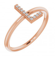 14K Rose .05 CTW Diamond Initial L Ring - 1238346057P