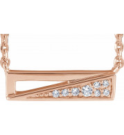 14K Rose .05 CTW Diamond Bar 18 Necklace - 65349960002P
