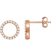 14K Rose 1/5 CTW Diamond Circle Earrings - 65175560002P