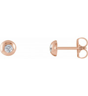 14K Rose 1/8 CTW Diamond Domed Stud Earrings - 86687602P