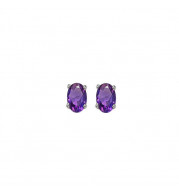 Gems One 14Kt White Gold Amethyst (1/2 Ctw) Earring - EMO53-4W