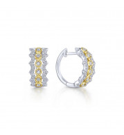 Gabriel & Co. 14k Two Tone Kaslique Diamond Huggie Earrings - EG13491M45JJ