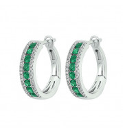 Gems One 14Kt White Gold Diamond (1/6Ctw) & Emerald (7/8 Ctw) Earring - ER10319-4WBE