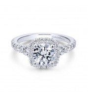 Gabriel & Co. 14k White Gold Entwined Halo Engagement Ring - ER12761R4W44JJ