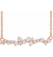 14K Rose 1/3 CTW Diamond Scattered Bar 18 Necklace - 86991707P