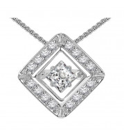 Gems One 14KT White Gold & Diamond Rhythm Of Love Neckwear Pendant  - 1/4 ctw - ROL1071-4WC