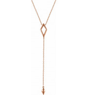 14K Rose Geometric Y 16-18 Necklace - 65230360002P