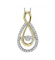 Gems One Silver (SLV 995) Diamond Rhythm Of Love Neckwear Pendant  - 1/10 ctw - ROL1082-SSWD