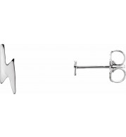 14K White Lightning Bolt Earrings - 86461600P