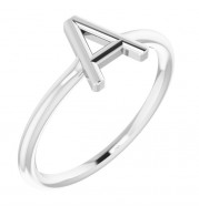 14K White Initial A Ring - 51895101P