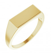 14K Yellow 15x7 mm Rectangle Signet Ring - 9824102P