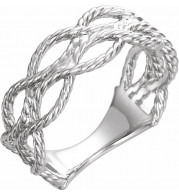 14K White Rope Ring - 51670101P