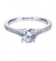Gabriel & Co. 14k White Gold Victorian Straight Engagement Ring - ER7222W4JJJ