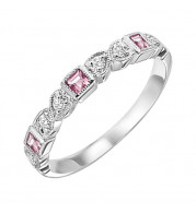 Gems One 14Kt White Gold Diamond (1/10Ctw) & Syn Alexandrite (1/6 Ctw) Ring - FR1271-4WD