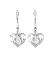 Gems One Silver Diamond (1/50 Ctw) & Createdwhite Topaz (1/4 Ctw) Earring - ROL2165WT