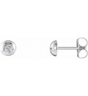 14K White 1/8 CTW Diamond Domed Stud Earrings - 86687600P