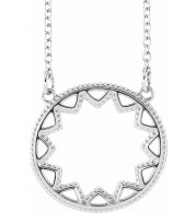 14K White Milgrain Sun 16-18 Necklace - 86764600P