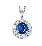 Gems One 14Kt White Gold Diamond (3/8Ctw) & Sapphire (1/2 Ctw) Pendant - FP4066-4WCS