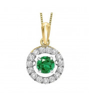 Gems One 14KT Yellow Gold & Diamond Rhythm Of Love Neckwear Pendant  - 1/8 ctw - ROL1099-4YCE