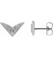 14K White Sculptural-Inspired Earrings - 86936600P