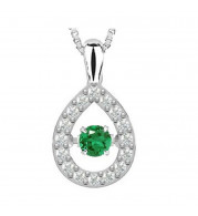 Gems One 14KT White Gold & Diamond Rhythm Of Love Neckwear Pendant  - 1/10 ctw - ROL1098-4WCE