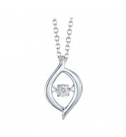 Gems One 10KT White Gold & Diamonds Stunning Neckwear Pendant - 1/10 ctw - ROL1227-1WB
