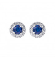 Gems One 10Kt White Gold Diamond (1/6Ctw) & Sapphire (1/3 Ctw) Earring - ER31975-1WDS