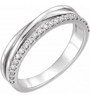 14K White 1/4 CTW Diamond Criss-Cross Ring - 122872600P