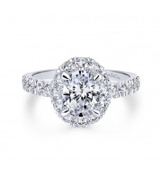 Gabriel & Co. 14k White Gold Contemporary Halo Engagement Ring - ER12647O4W44JJ