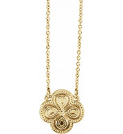 14K Yellow 18 Clover Necklace - 86516601P