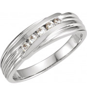 14K White 1/4 CTW Diamond 5-Stone Band - 114536000P
