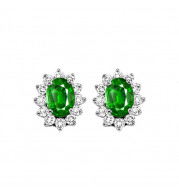 Gems One 14Kt White Gold Diamond (3/8Ctw) & Emerald (7/8 Ctw) Earring - FE4062-4WCE
