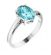 14K White Blue Zircon Ring - 70531124P