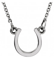 14K White Tiny Poshu00ae Horseshoe 16-18 Necklace - 857891002P