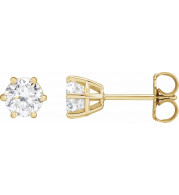 14K Yellow 5 mm SI2-SI3 1 CTW Diamond 6-Prong Wire Basket Earrings - 292366117P