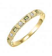 Gems One 14Kt Yellow Gold Diamond (1/10Ctw) & Peridot (1/6 Ctw) Ring - FR1227-4YD