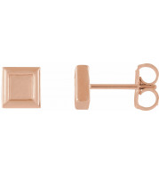 14K Rose Square Petite Earrings - 86659602P