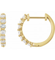 14K Yellow 1/2 CTW Diamond 15.25 mm Hoop Earrings - 65214960004P