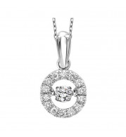 Gems One Silver (SLV 995) & Diamonds Stunning Neckwear Pendant - 1/5 ctw - ROL1025-SSDBL