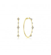 Gabriel & Co. 14k Yellow Gold Contemporary Diamond Hoop Earrings - EG13673Y45JJ