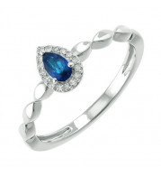 Gems One 10Kt White Gold Diamond (1/20Ctw) & Sapphire (1/4 Ctw) Ring - RG87015-1WDS